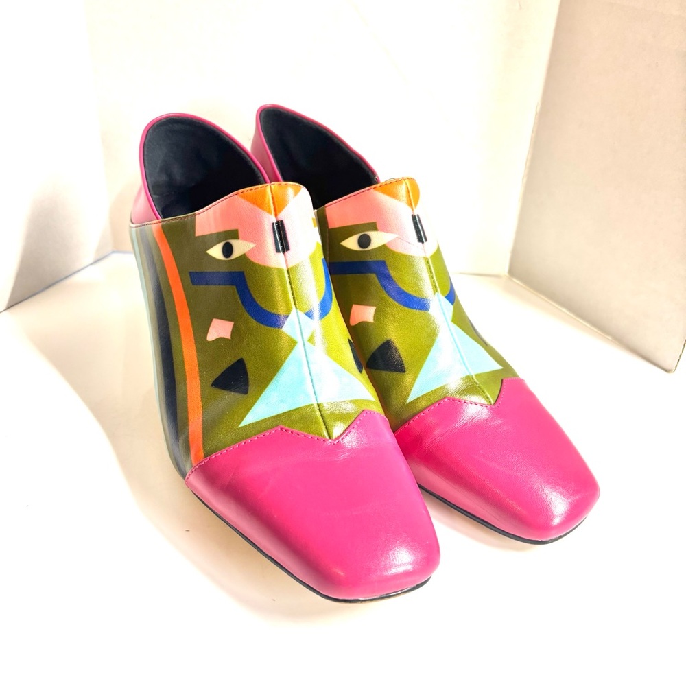 Fedoras Women Ankle High Heel Leather Shoes Size 40 - Picture 4 of 12